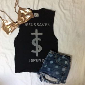 UNIF "JesusSaves I Spend" tank
